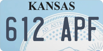 KS license plate 612APF
