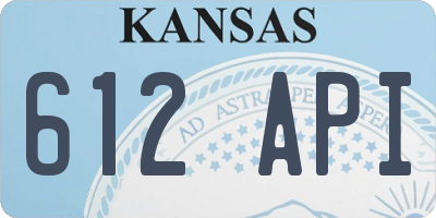 KS license plate 612API