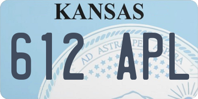 KS license plate 612APL