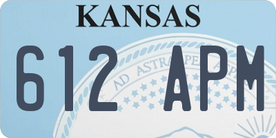 KS license plate 612APM