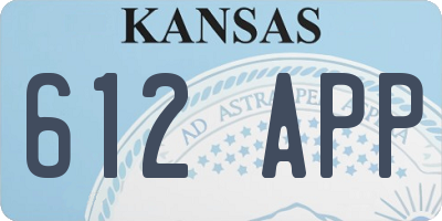 KS license plate 612APP