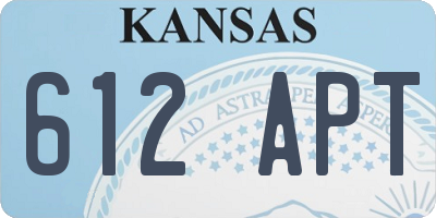 KS license plate 612APT