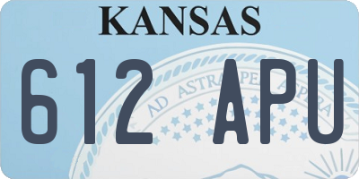 KS license plate 612APU