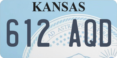 KS license plate 612AQD
