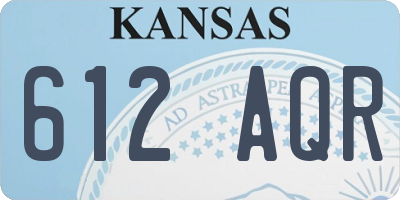 KS license plate 612AQR