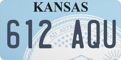 KS license plate 612AQU