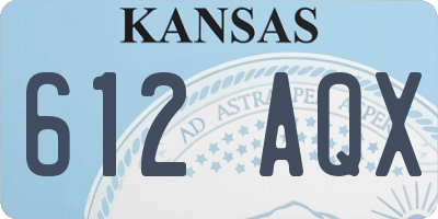 KS license plate 612AQX
