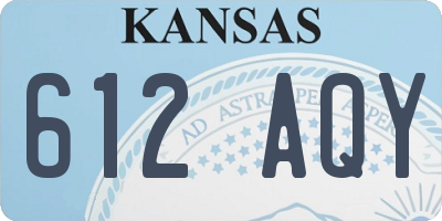 KS license plate 612AQY