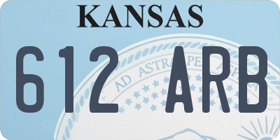 KS license plate 612ARB