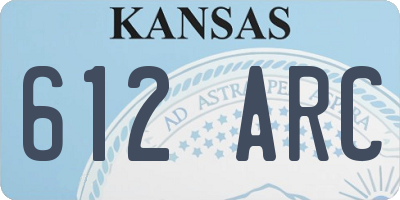 KS license plate 612ARC