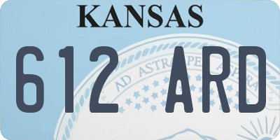 KS license plate 612ARD