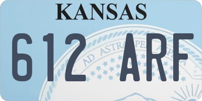 KS license plate 612ARF