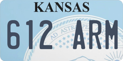KS license plate 612ARM