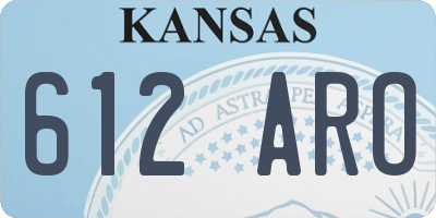 KS license plate 612ARO