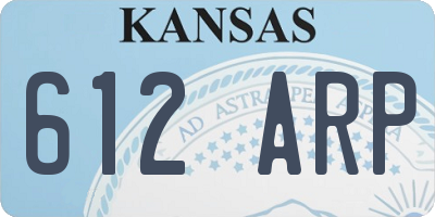 KS license plate 612ARP