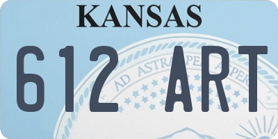 KS license plate 612ART