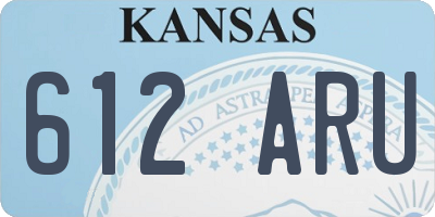 KS license plate 612ARU