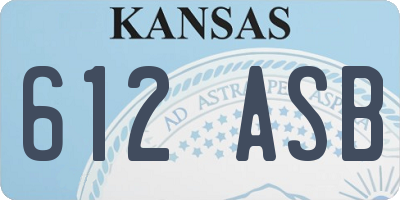 KS license plate 612ASB