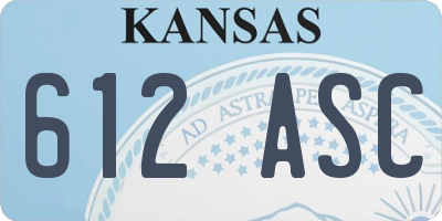 KS license plate 612ASC