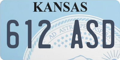 KS license plate 612ASD