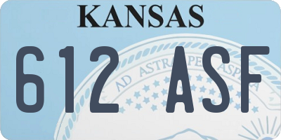 KS license plate 612ASF