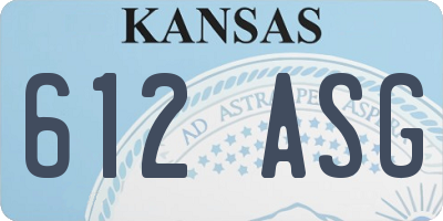 KS license plate 612ASG