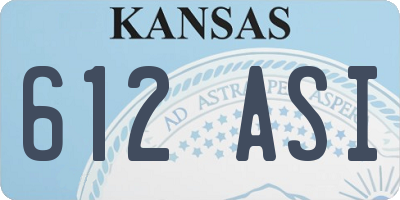 KS license plate 612ASI