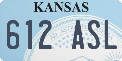 KS license plate 612ASL