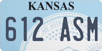 KS license plate 612ASM
