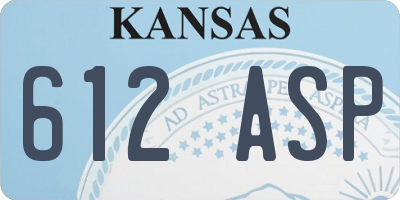KS license plate 612ASP