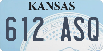 KS license plate 612ASQ