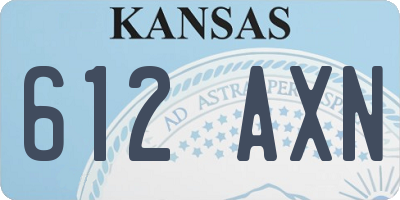 KS license plate 612AXN