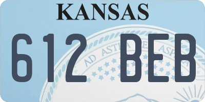 KS license plate 612BEB