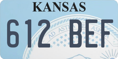 KS license plate 612BEF