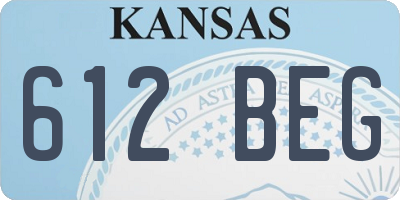 KS license plate 612BEG