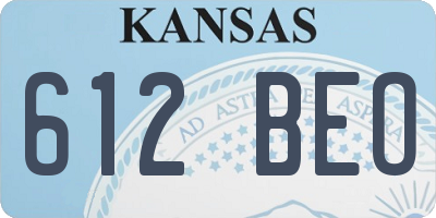 KS license plate 612BEO