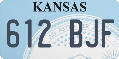 KS license plate 612BJF