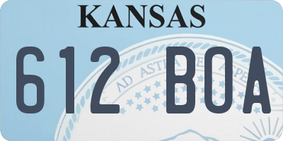 KS license plate 612BOA