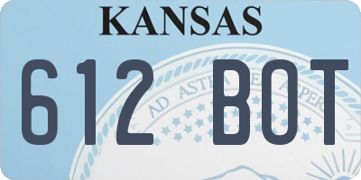 KS license plate 612BOT