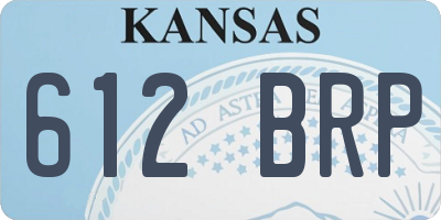KS license plate 612BRP