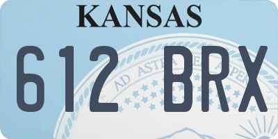 KS license plate 612BRX
