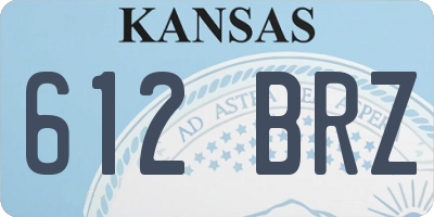 KS license plate 612BRZ