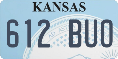 KS license plate 612BUO