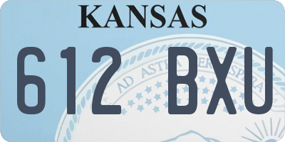 KS license plate 612BXU
