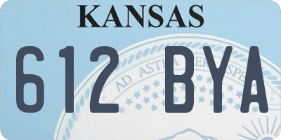 KS license plate 612BYA