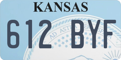 KS license plate 612BYF