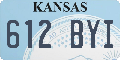 KS license plate 612BYI