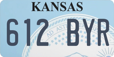 KS license plate 612BYR