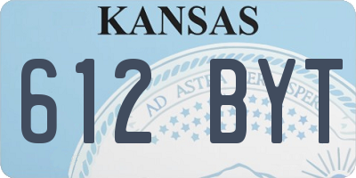 KS license plate 612BYT