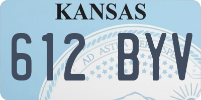 KS license plate 612BYV